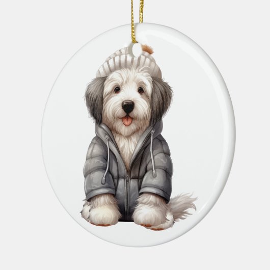 Persoonlijk Oude Engelse Sheepdog Dog Keramisch Ornament (Links)