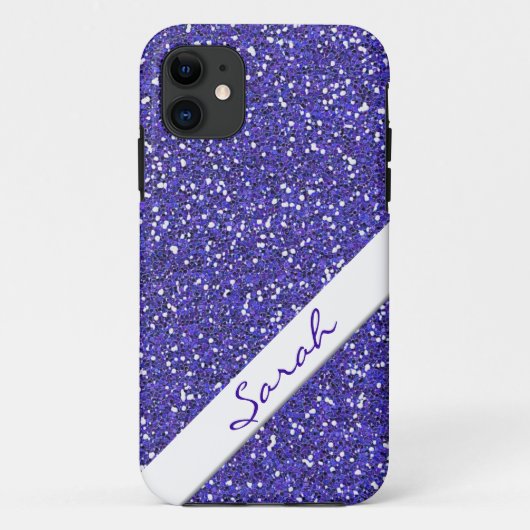 Persoonlijk Paars glitter Case-Mate iPhone Case (Achterkant)