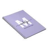 Persoonlijk Paars Initiaal Monogram Notitieboek (Rechterzijde)