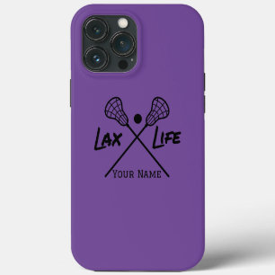 Persoonlijk Paars LAX (Lacrosse) Leven iPhone 13 Pro Max Hoesje