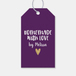 Persoonlijk Paars Thuisgemaakt Met Liefde Hart Cadeaulabel