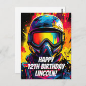 Persoonlijk paintball-verjaardagsfeest briefkaart (Voorkant / Achterkant)