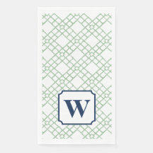 Persoonlijk Palm Beach Groen Lattice Monogram