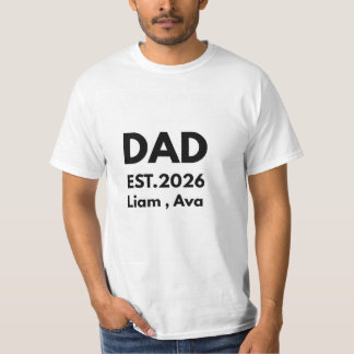 Persoonlijk papa EST 2026 T-shirt met namen van ki