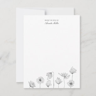 Persoonlijk papieren briefkaart met klaproos bloem
