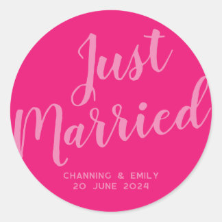 Persoonlijk Pasgetrouwd Honeymoon Net Getrouwd Ronde Sticker
