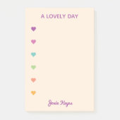 Persoonlijk Pastel Hart Notitieblok Post-it® Notes (Voorkant)