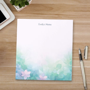 Persoonlijk pastelkleurig bloemennotitieboek notitieblok