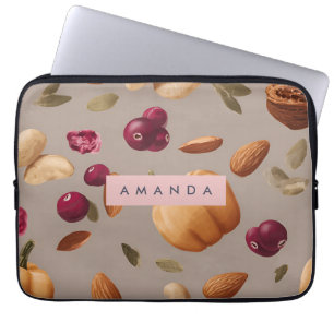 Persoonlijk Pastelkleurig Herfst Oogst Noten Patro Laptop Sleeve