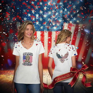 Persoonlijk patriottisch vrouwelijk veteranen- t-shirt