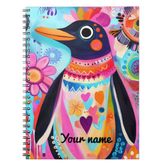 Persoonlijk Penguin Notitieboek: Kleurrijke Arctis Notitieboek