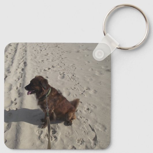 Persoonlijk Photo White Script Sleutelhanger (Achterkant)