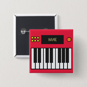 Persoonlijk piano-muziektoetsenbord rood vierkante button 5,1 cm