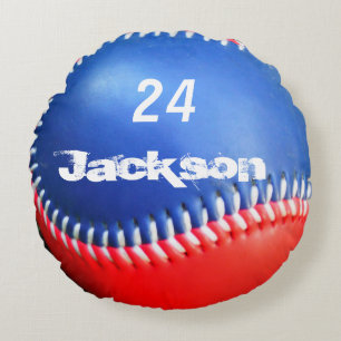 Persoonlijk Pillow Red White Blue Baseball Rond Kussen
