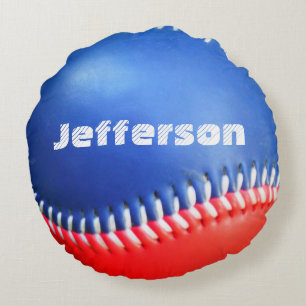 Persoonlijk Pillow Red White Blue Baseball Rond Kussen