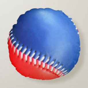Persoonlijk Pillow Red White Blue Baseball Rond Kussen