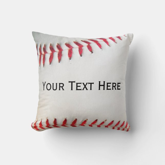Persoonlijk Pillow White Baseball red stitching Kussen (Voorkant)