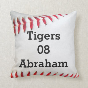 Persoonlijk Pillow White Baseball red stitching Kussen