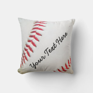 Persoonlijk Pillow White Baseball red stitching Kussen