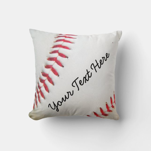Persoonlijk Pillow White Baseball red stitching Kussen (Voorkant)