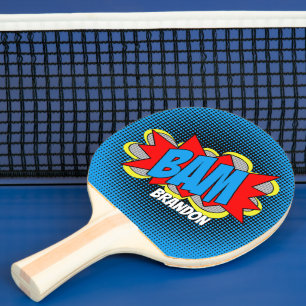 Persoonlijk pingpongbatje met retro uitstraling