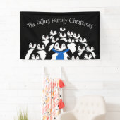 Persoonlijk Pinguïn Kerstfeest Spandoek (Insitu)