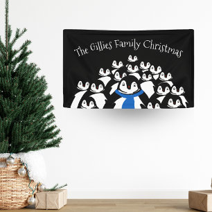 Persoonlijk Pinguïn Kerstfeest Spandoek