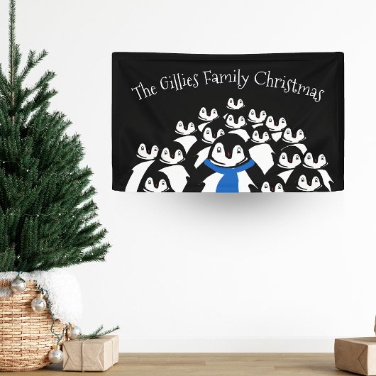Persoonlijk Pinguïn Kerstfeest Spandoek