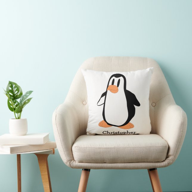 Persoonlijk pinguïnontwerp kussen (Stoel)