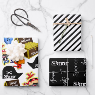 Persoonlijk Pirate Birthday Inpakpapier Vel