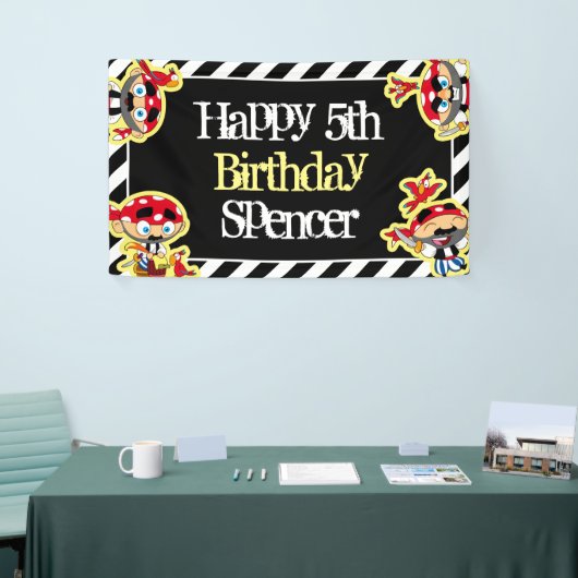 Persoonlijk Pirate Birthday Spandoek (Beurs)