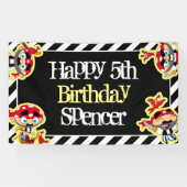 Persoonlijk Pirate Birthday Spandoek (Horizontaal)