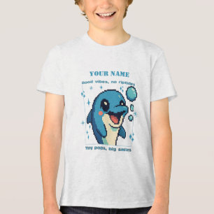 Persoonlijk Pixel Dolfijn T-Shirt — Aangepaste naa