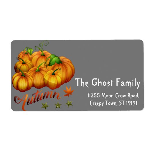 Persoonlijk pompoenlabel voor gepersonaliseerde Ha Etiket (Voorkant)