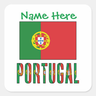 Persoonlijk Portugal Vlag Erfgoed Vierkant Label