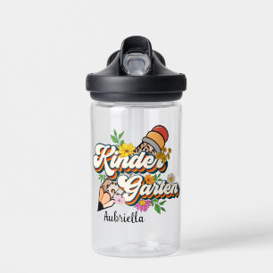 Persoonlijk potlood met bloemen voor de kleutersch waterfles