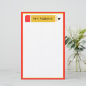 Persoonlijk potlood voor de leraar briefpapier (Staand voorkant)