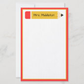 Persoonlijk potlood voor de leraar briefpapier (Voorkant)