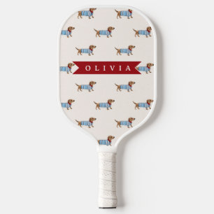 Persoonlijk Preppy Mooie Dashond Hondenpatroon Pickleball Paddle