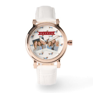 Persoonlijk Preppy Zacht Dackel Hond Patroon Horloge