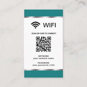 Persoonlijk QR-code WiFi-netwerk en wachtwoord Visitekaartje