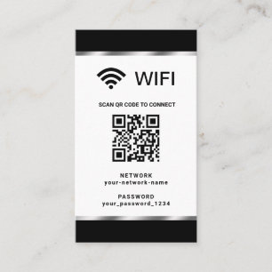 Persoonlijk QR-code WiFi-netwerk en wachtwoord Visitekaartje