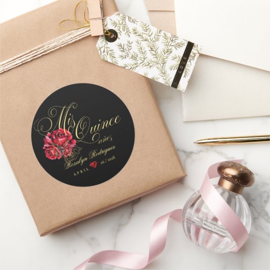 Persoonlijk Quinceanera 15e verjaardagsfeest Ronde Sticker (Geschenken)