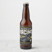 Persoonlijk race-team Snel raceautocoureur  Bier Etiket (Voorkant)