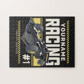 Persoonlijk race-team snelle raceauto-coureur legpuzzel (Horizontaal)