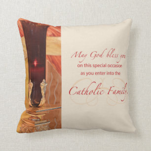 Persoonlijk, RCIA Gefeliciteerd, katholiek, rood Kussen