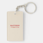 Persoonlijk, RCIA Gefeliciteerd, katholiek, rood Sleutelhanger (achterkant)