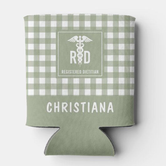 Persoonlijk RD Geregistreerd Dieet Plaid Patroon Blikjeskoeler (Achterkant)