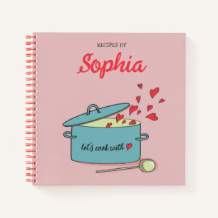 Persoonlijk receptenboek met harten notitieboek