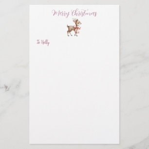 Persoonlijk rendier kerstbriefpapier briefpapier